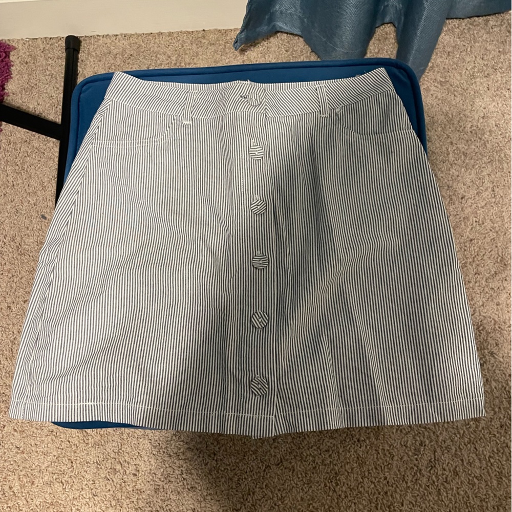 Forever 21 Striped Jean Skirt